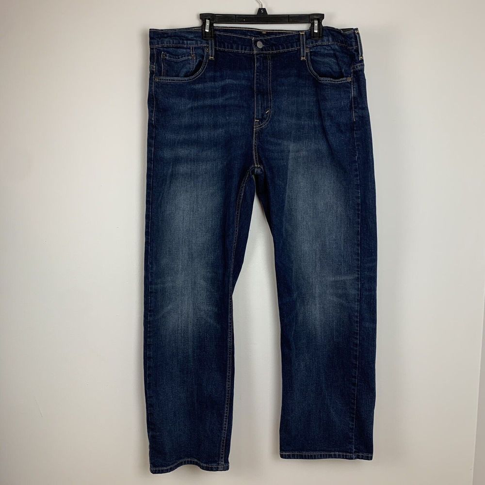 Levis 569 Denim Jeans Mens 40x32 Dark Wash Straight Leg Large (actual 43” X 31”)